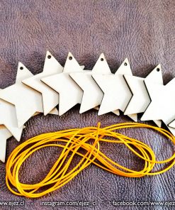 Guirnalda de Estrellas MDF – 15 piezas + cinta (2,5 m)