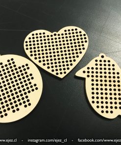 Bases para Bordar Madera - Kit de 3 diseños