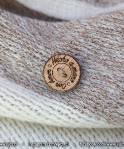 Botón Etiqueta - Hecho a mano con Amor - Terciado