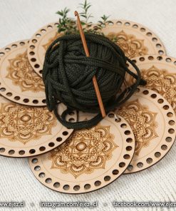 Base para trapillo - Grabado mandala de 15 y 20cm Diámetro