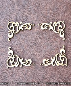 Pack de 4 ornamentos de esquina - Scrapbook