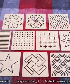 Alternative view of Kit de Patrones para bordado Sashiko - Cuadrado 12x12cm y Circular 12cm Diámetro