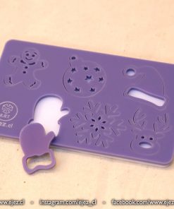 Set Marcadores de Figuras Navideñas en Acrílico Morado