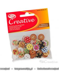 Alternative view of Botón Madera Pintada 40u Surtido CREATIVE