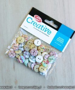 Botón Madera Pintada 40u Surtido CREATIVE