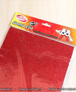 Lámina Goma Eva Glitter ADIX - Rojo / Azul / Blanco