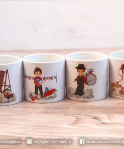 Personajes Típicos de Chile: Tejedora - Volantinero - Chinchinero - Palomita – Pack 4 Tazas 6 oz
