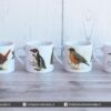 Colección Aves de Chile - Pack A - Chucao - Pinguino Humboldt - Zorzal - Martín Pescador - Pack 4 Tazas para Café 6 oz